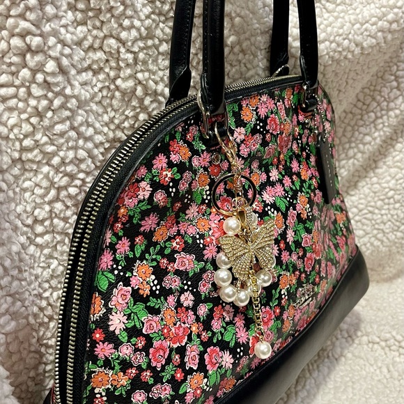 Coach Posey Cluster Floral Print Coated Canvas Sierra Satchel - Picture 3 of 8